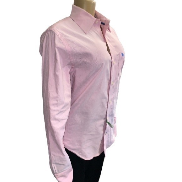 Abercrombie & Fitch Shirt button up long sleeve Casual pink 100% Cotton size M - Picture 6 of 12